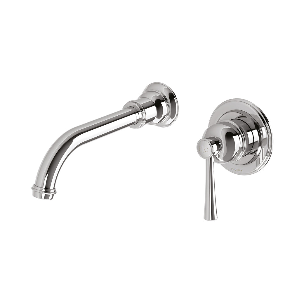 PHOENIX CROMFORD SWITCHMIX WALL BASIN / BATH MIXER SET 180MM COMPLETE KIT CHROME