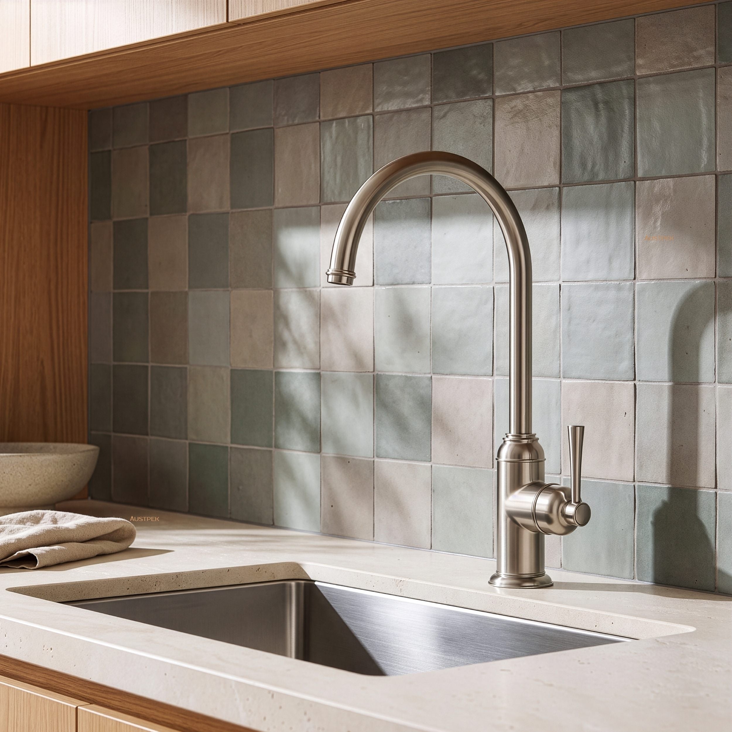 PHOENIX CROMFORD SINK MIXER 363MM BRUSHED NICKEL
