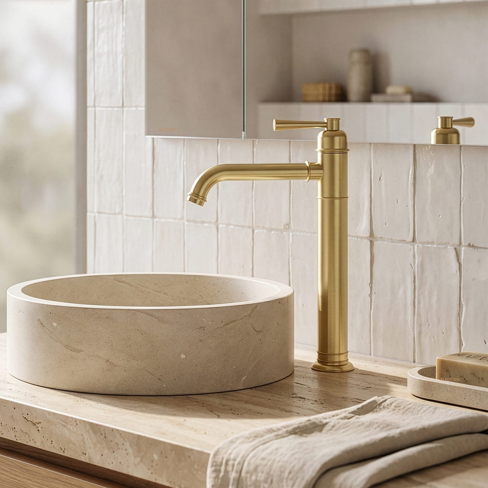 PHOENIX CROMFORD VESSEL MIXER SET 292MM BRUSHED GOLD