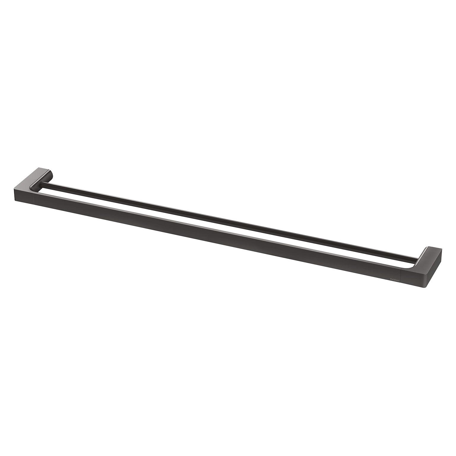 PHOENIX GLOSS DOUBLE NON-HEATED TOWEL RAIL BRUSHED CARBON 800MM