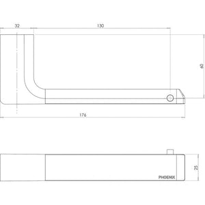 PHOENIX GLOSS TOILET ROLL HOLDER 176MM BRUSHED CARBON