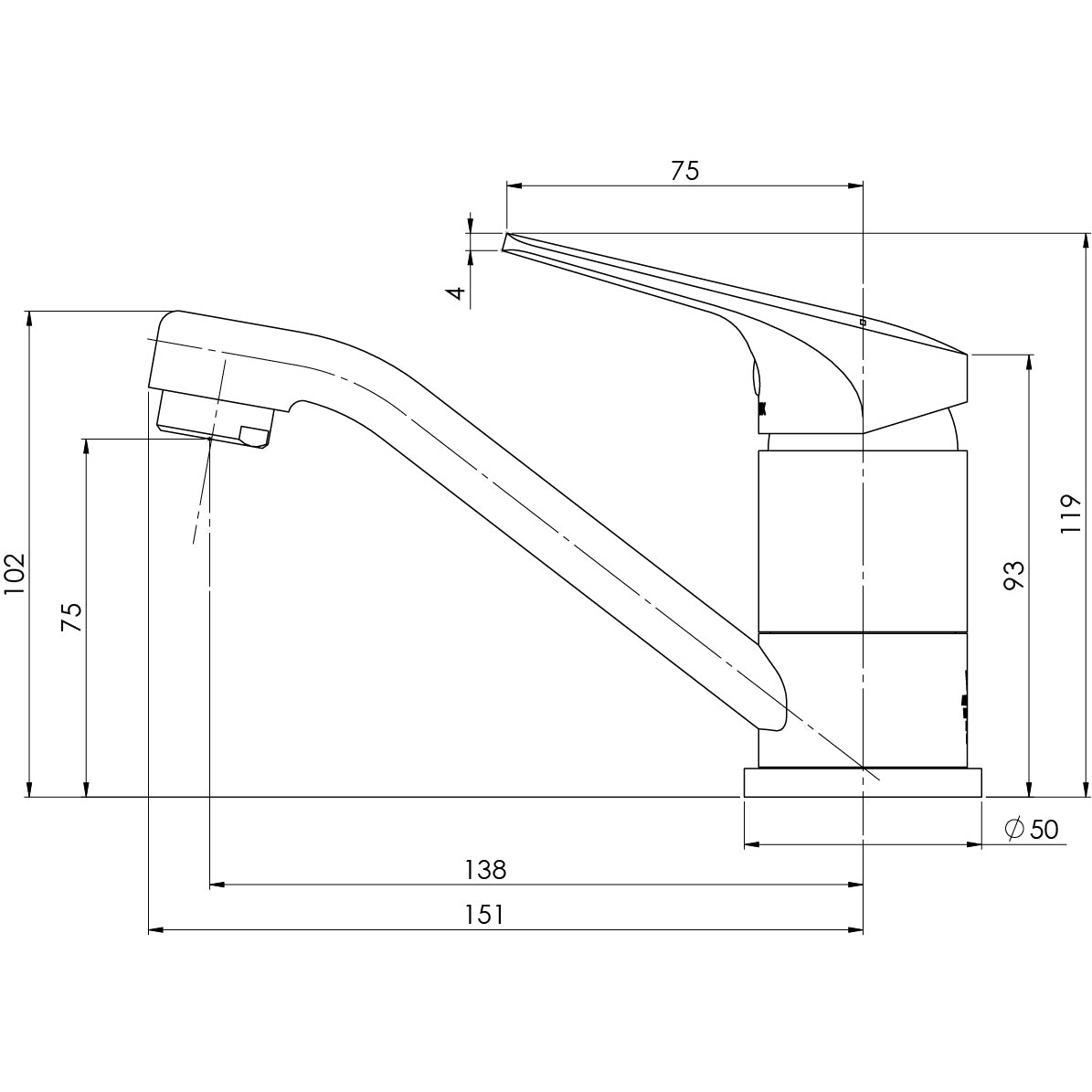 PHOENIX IVY MKII SWIVEL BASIN MIXER 119MM CHROME