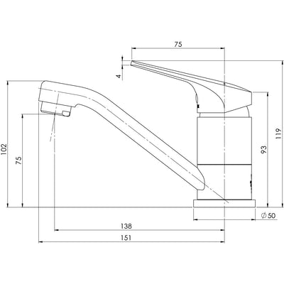 PHOENIX IVY MKII LEAD FREE SWIVEL BASIN MIXER 119MM MATTE BLACK