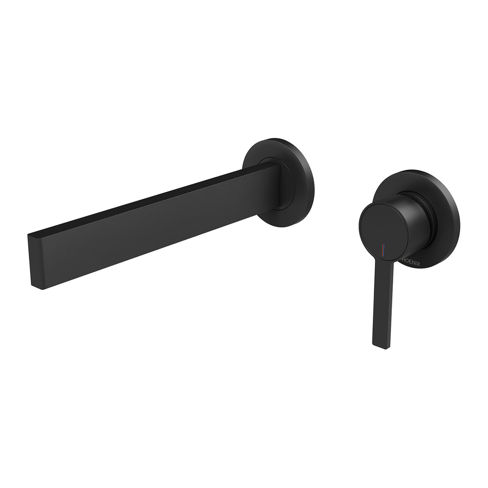 PHOENIX LEXI MKII LEAD FREE SWITCHMIX WALL BATH MIXER SET 200MM COMPLETE KIT MATTE BLACK