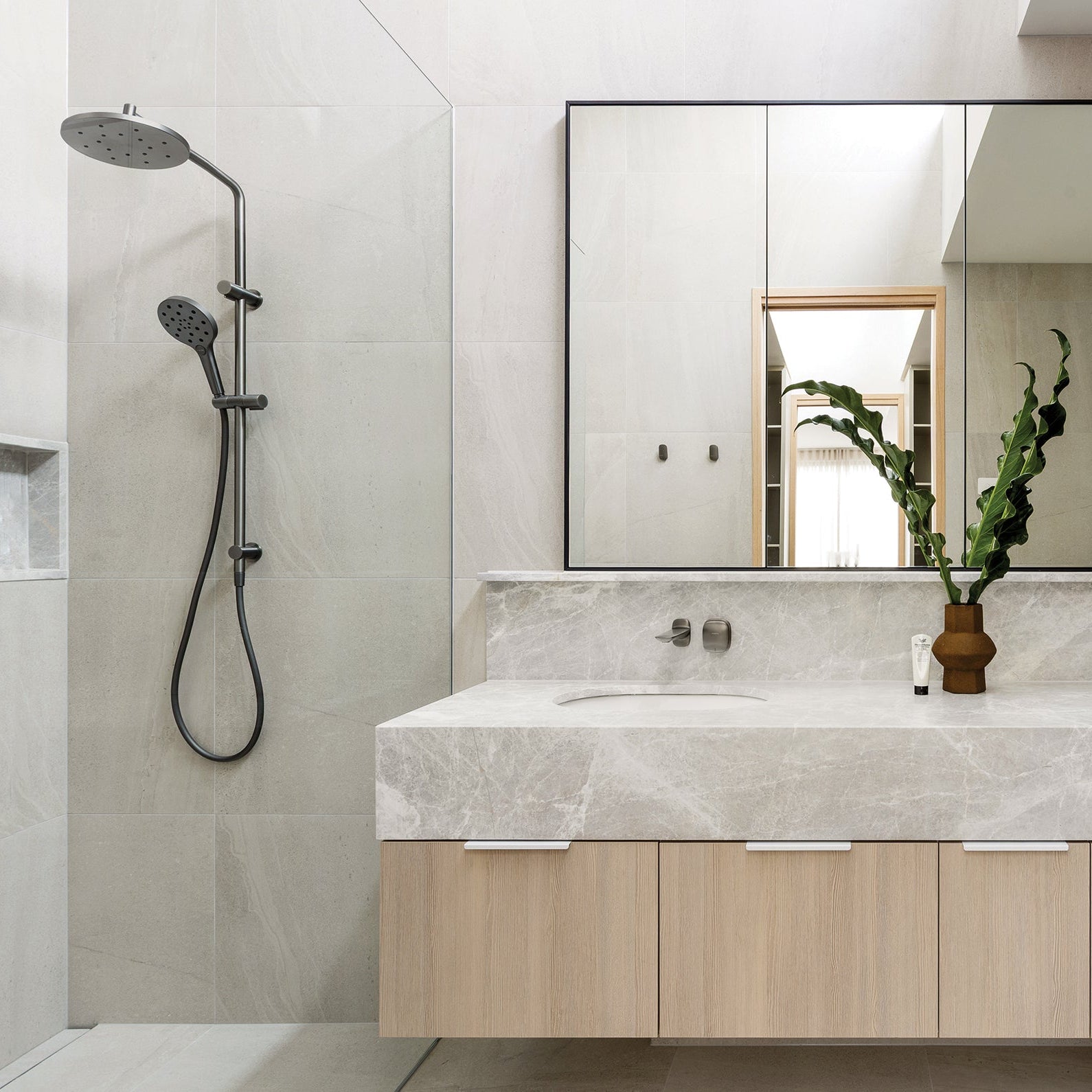 PHOENIX ORMOND TWIN SHOWER SYSTEM BRUSHED CARBON