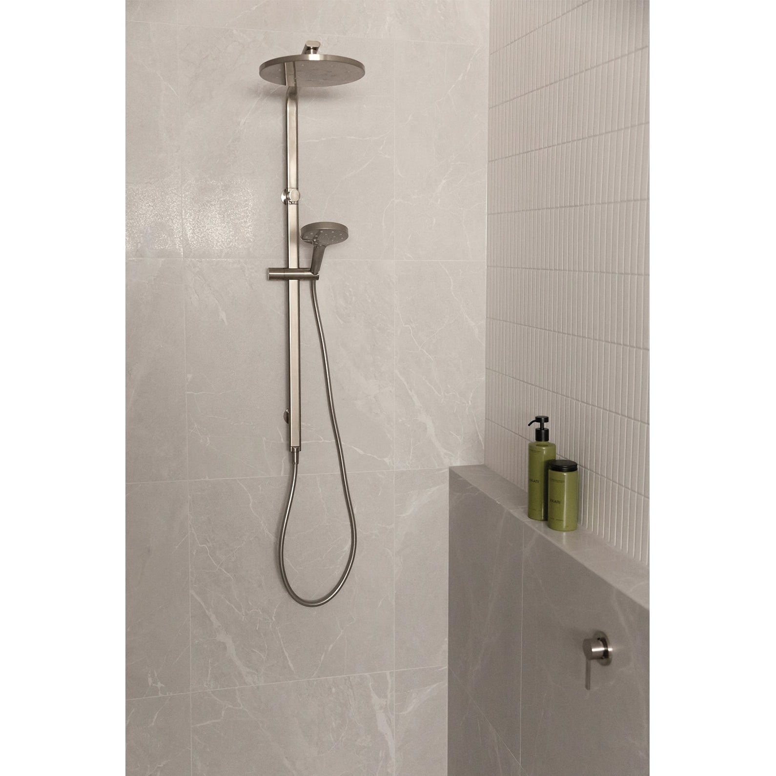 PHOENIX OXLEY TWIN SHOWER SYSYTEM BRUSHED NICKEL