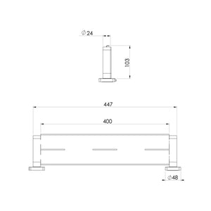 PHOENIX RADII SQUARE SHOWER SHELF 447MM STAINLESS STEEL