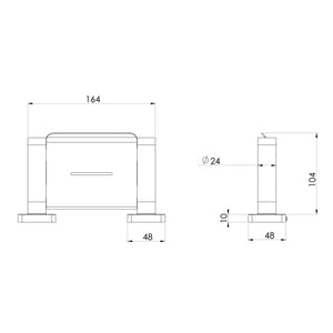 PHOENIX RADII SQUARE SOAP DISH 164MM STAINLESS STEEL