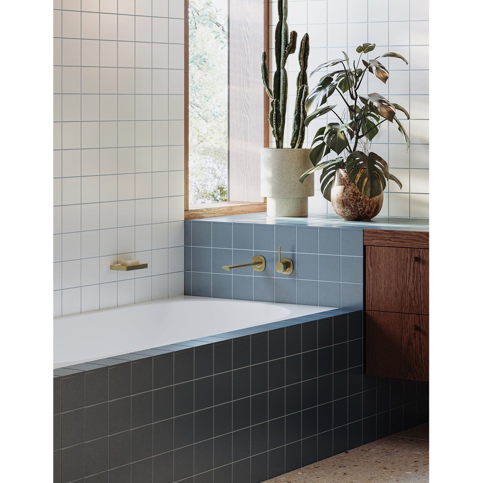 PHOENIX VASK SWITCHMIX LEAD FREE WALL BASIN / BATH MIXER SET PIN UP 218MM COMPLETE KIT BRUSHED GOLD