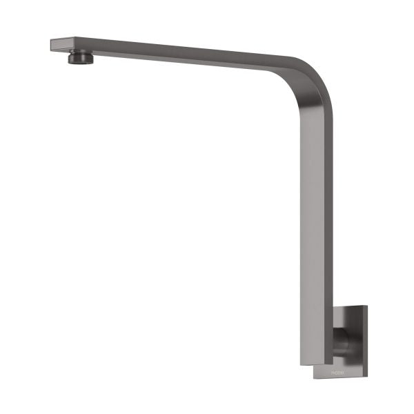 PHOENIX VIVID SLIMLINE HIGH-RISE SHOWER ARM SQUARE PALTE 316MM BRUSHED CARBON