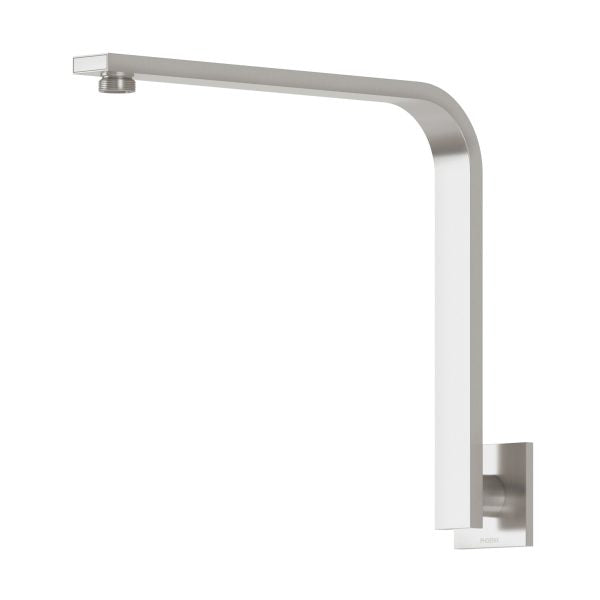 PHOENIX VIVID SLIMLINE HIGH-RISE SHOWER ARM SQUARE PALTE 316MM BRUSHED NICKEL