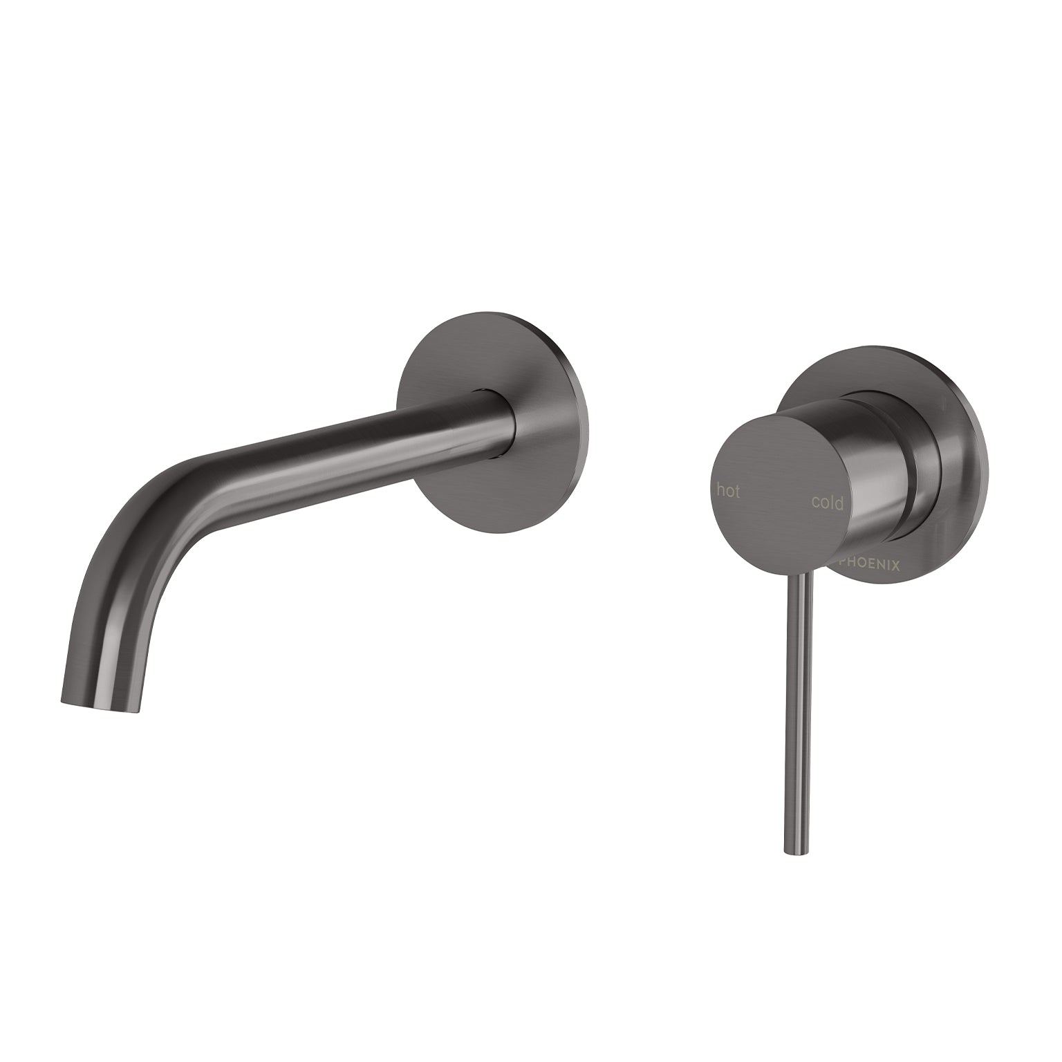 PHOENIX VIVID SLIMLINE LEAD FREE SWITCHMIX WALL BASIN / BATH MIXER SET 175MM COMPLETE KIT BRUSHED CARBON