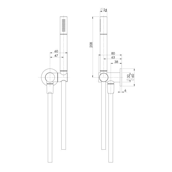 PHOENIX VIVID SLIMLINE MICROPHONE HAND SHOWER STAINLESS STEEL