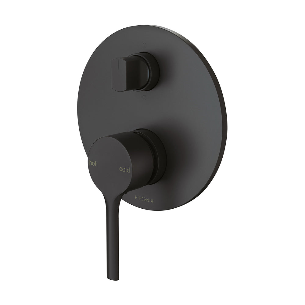 PHOENIX VIVID SLIMLINE SWITCHMIX OVAL SHOWER / BATH DIVERTER MIXER COMPLETE KIT MATTE BLACK