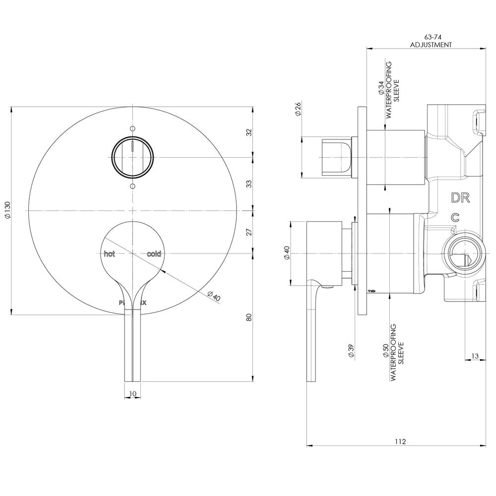 PHOENIX VIVID SLIMLINE SWITCHMIX OVAL SHOWER / BATH DIVERTER MIXER COMPLETE KIT MATTE BLACK