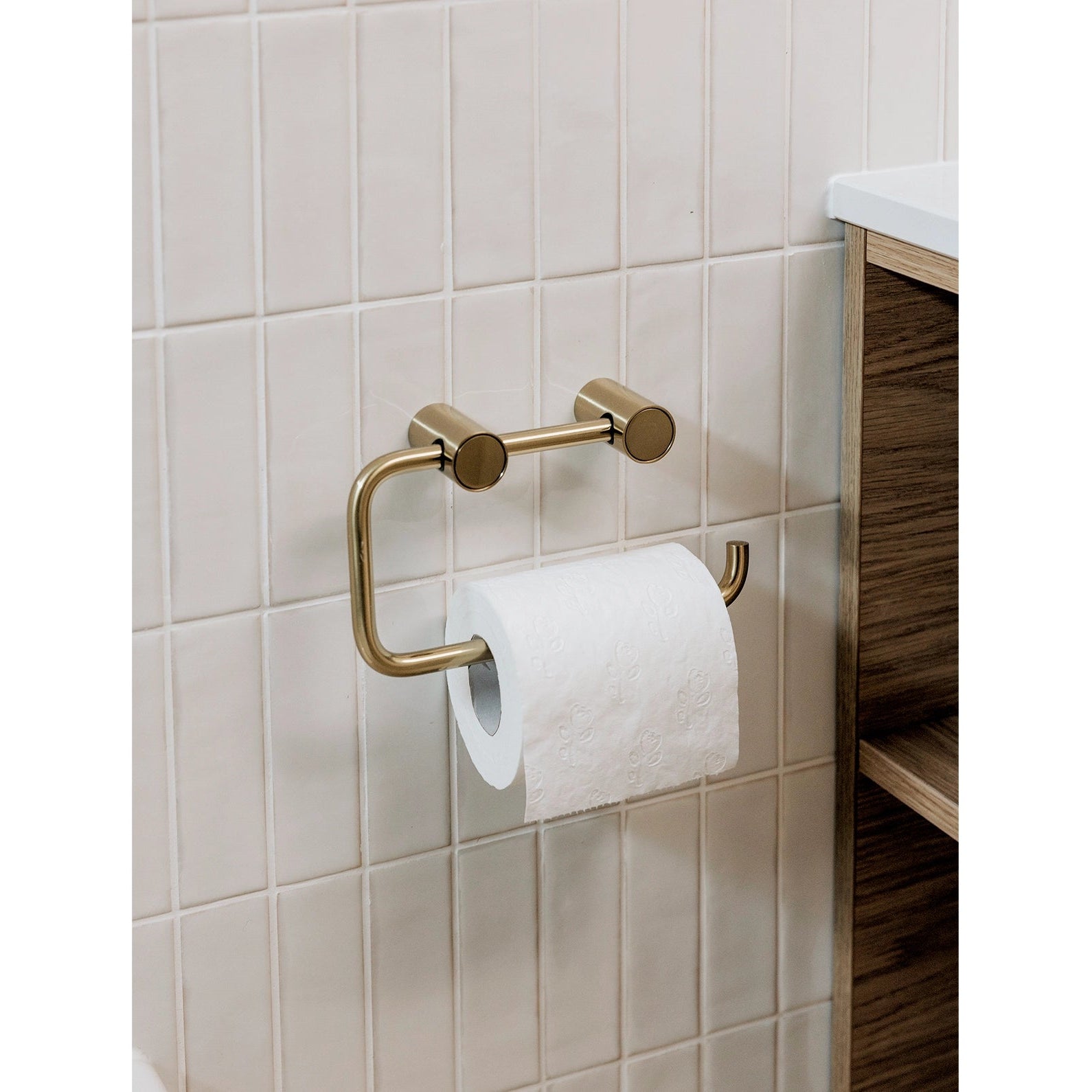 PHOENIX VIVID SLIMLINE TOILET ROLL HOLDER 180MM BRUSHED GOLD