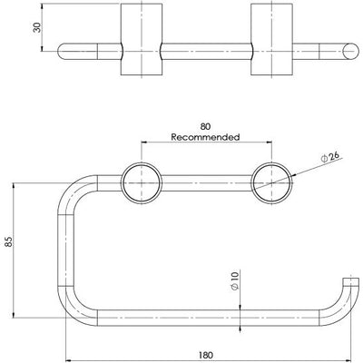 PHOENIX VIVID SLIMLINE TOILET ROLL HOLDER 180MM BRUSHED CARBON