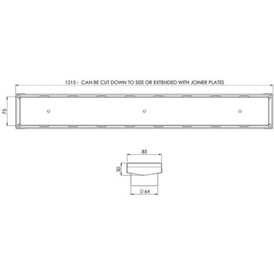 PHOENIX V KIT CHANNEL DRAIN TI STAINLESS STEEL 1215MM