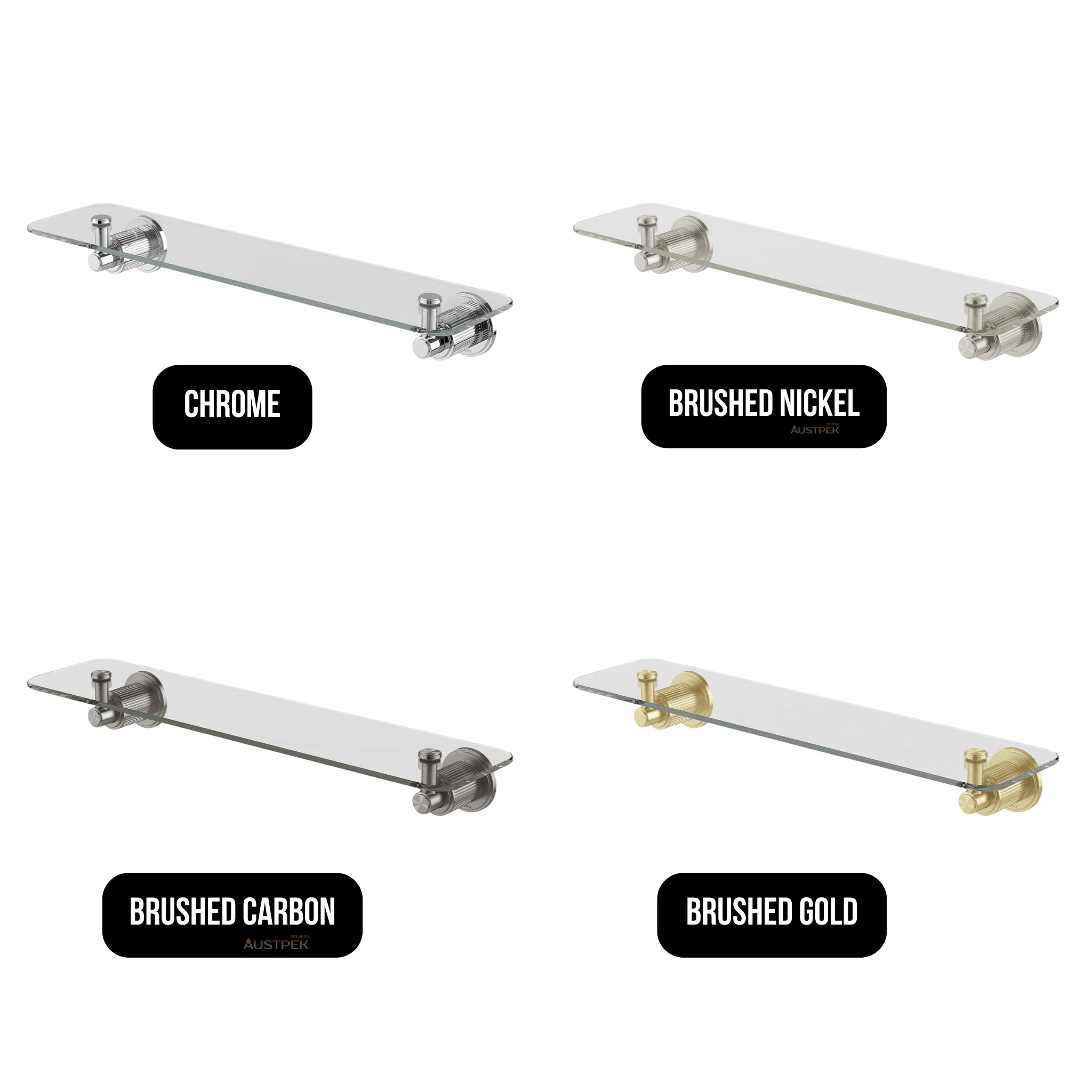 PHOENIX WILTERN GLASS SHELF 450MM CHROME