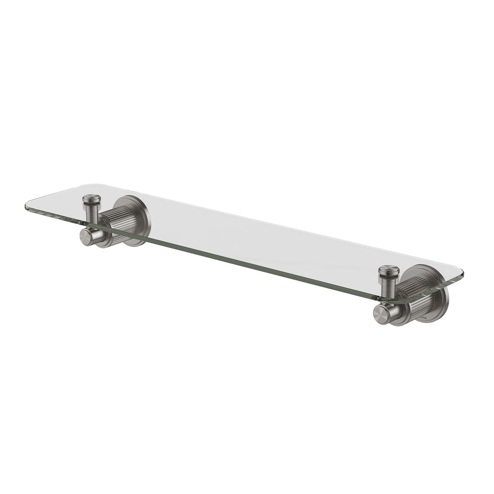 PHOENIX WILTERN GLASS SHELF 450MM BRUSHED CARBON