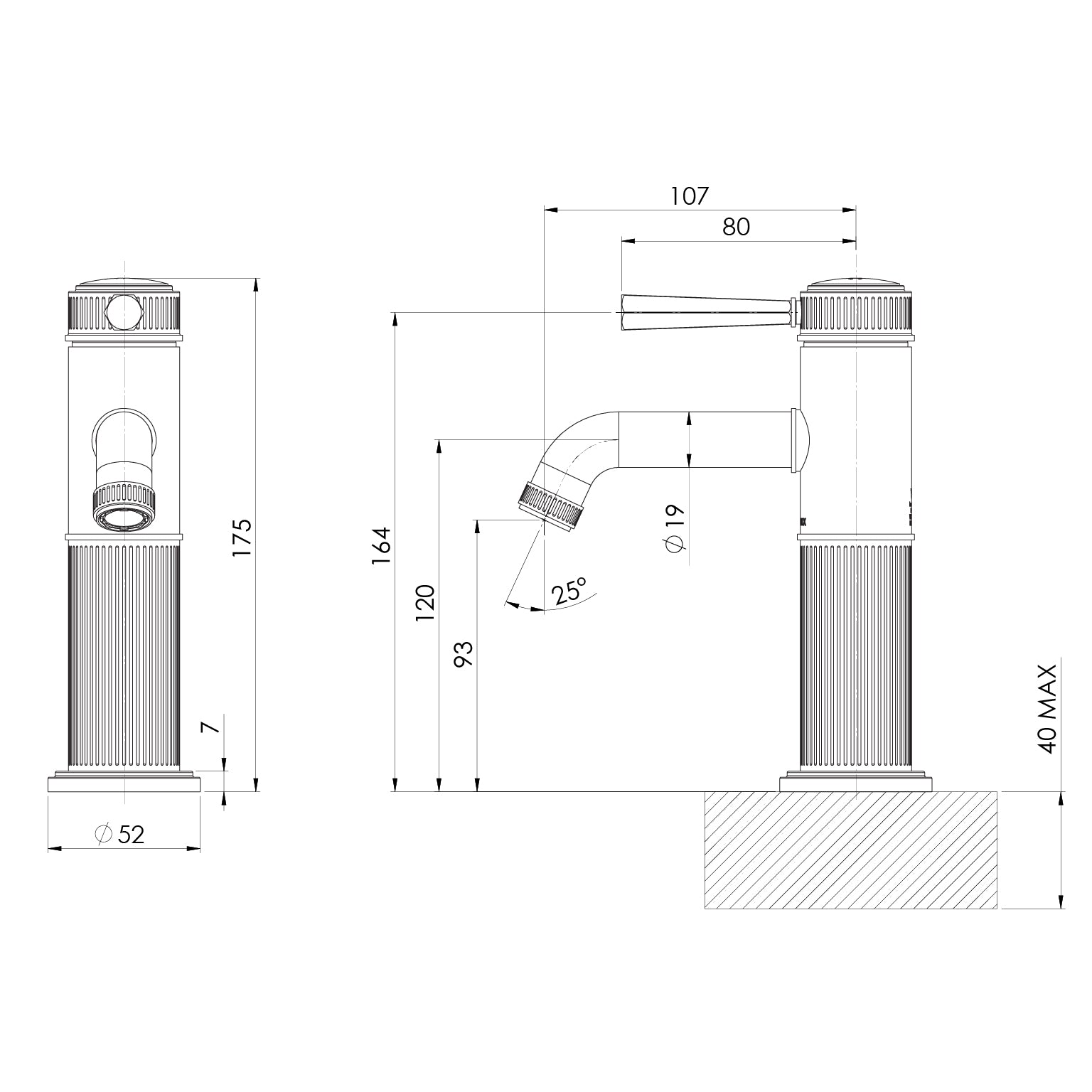 PHOENIX WILTERN LEAD FREE BASIN MIXER 175MM BRUSHED CARBON