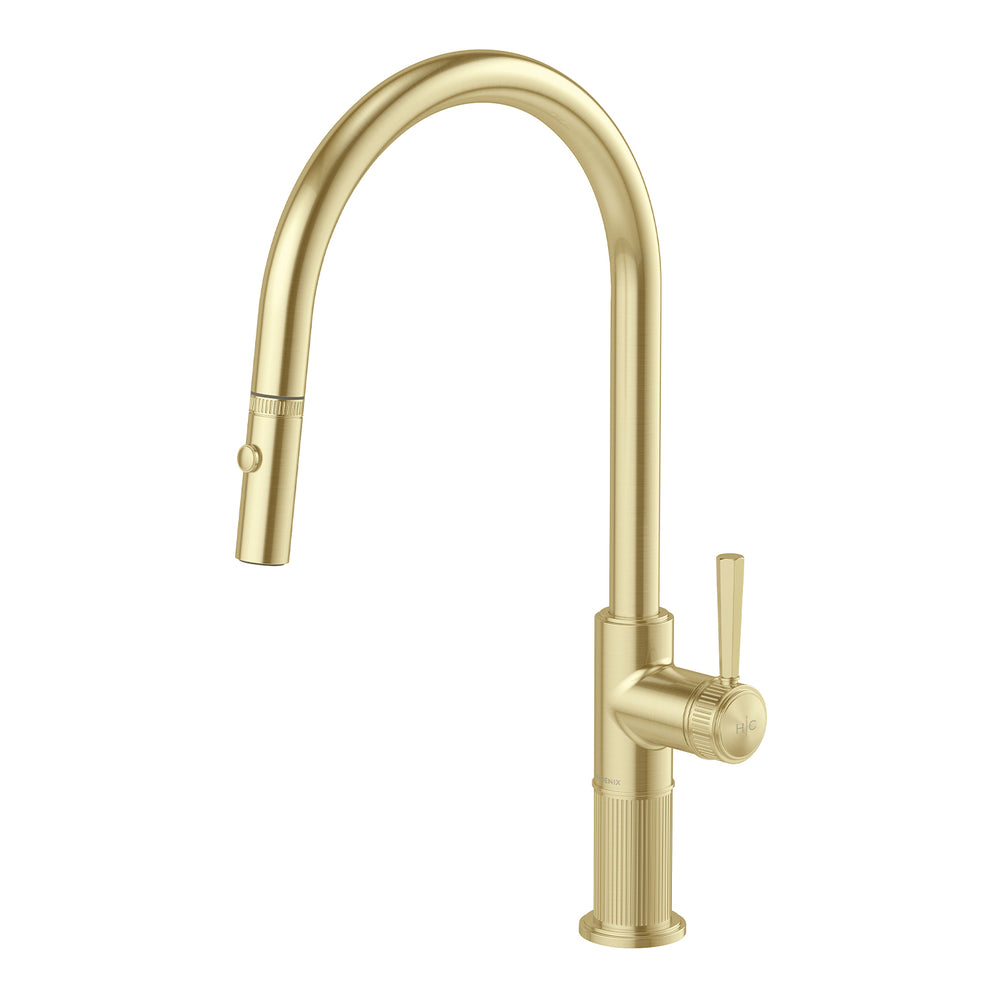 PHOENIX WILTERN PULL OUT SINK MIXER 439MM BRUSHED GOLD