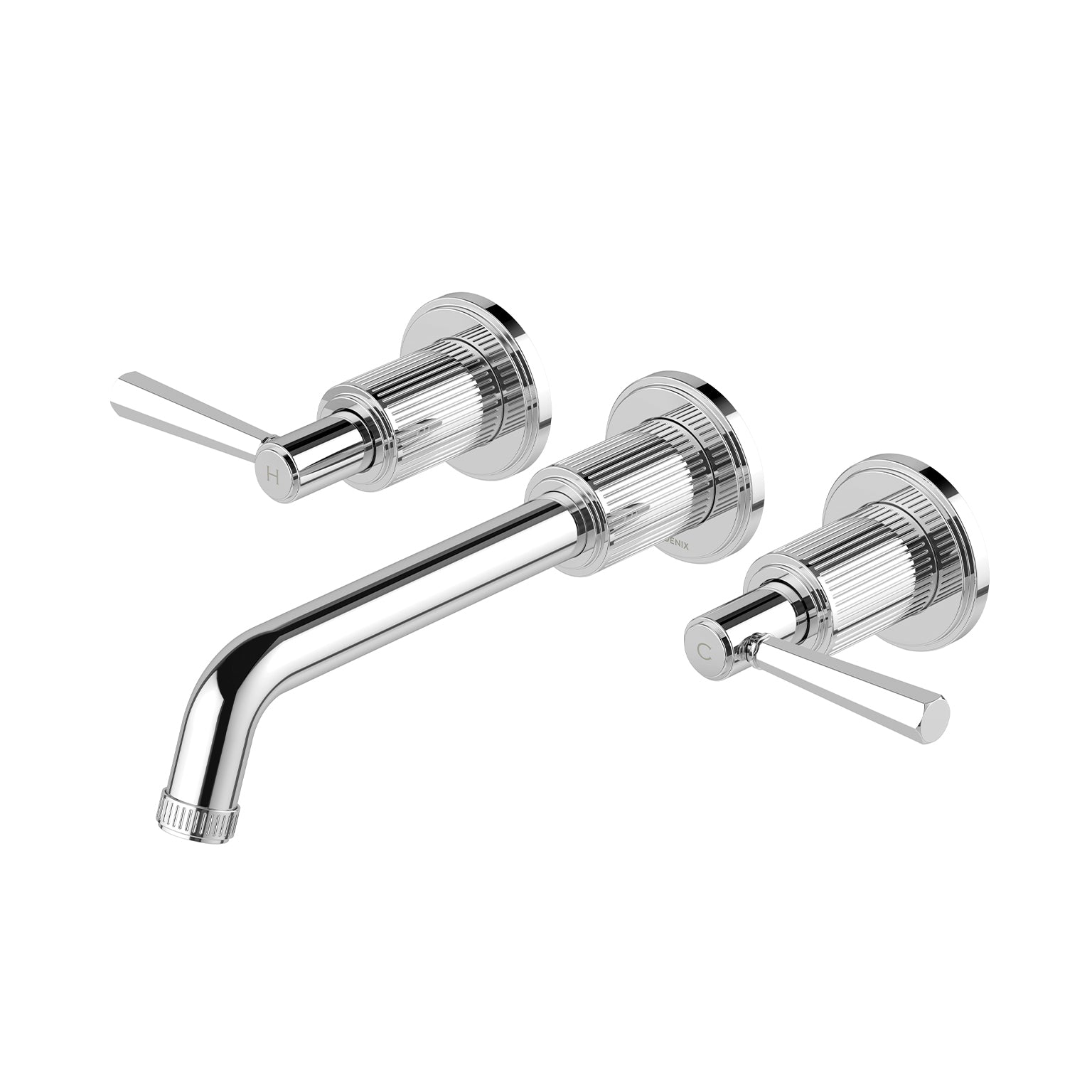 PHOENIX WILTERN LEAD FREE WALL BASIN / BATH TAP SET 190MM CHROME