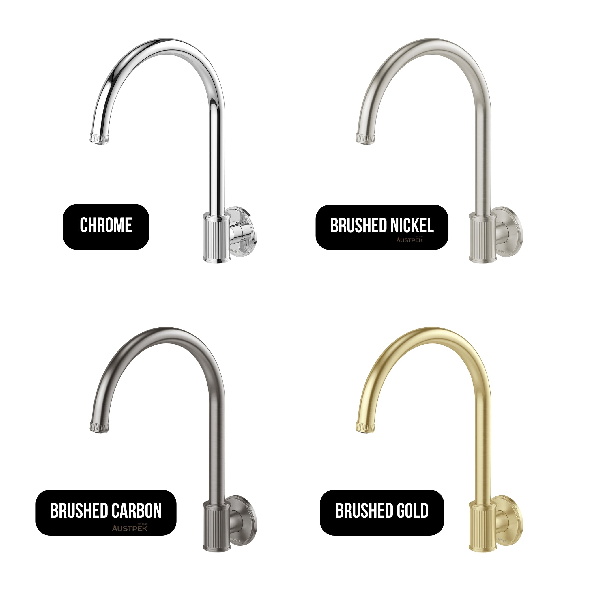 PHOENIX WILTERN LEAD FREE WALL SINK OUTLET 279MM BRUSHED CARBON