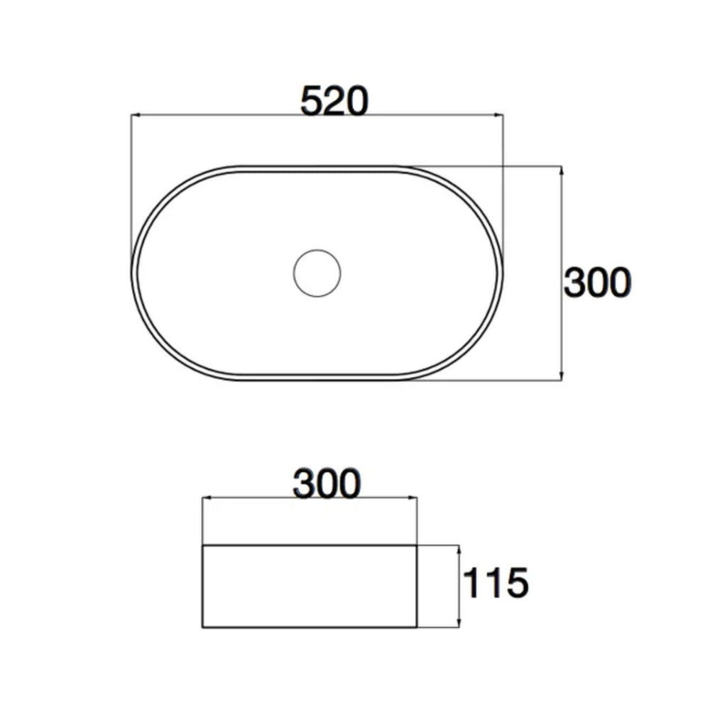 CLAYA PILL ABOVE COUNTER BASIN GLOSS WHITE 525MM