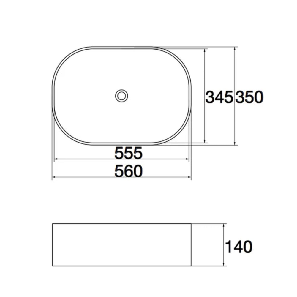 CLAYA PILL ABOVE COUNTER BASIN GLOSS WHITE 560MM
