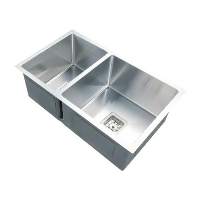 POSEIDON HANDMADE 1 & 1/2 BOWL TOP / UNDERMOUNT KITCHEN SINK STAINLESS STEEL 750MM