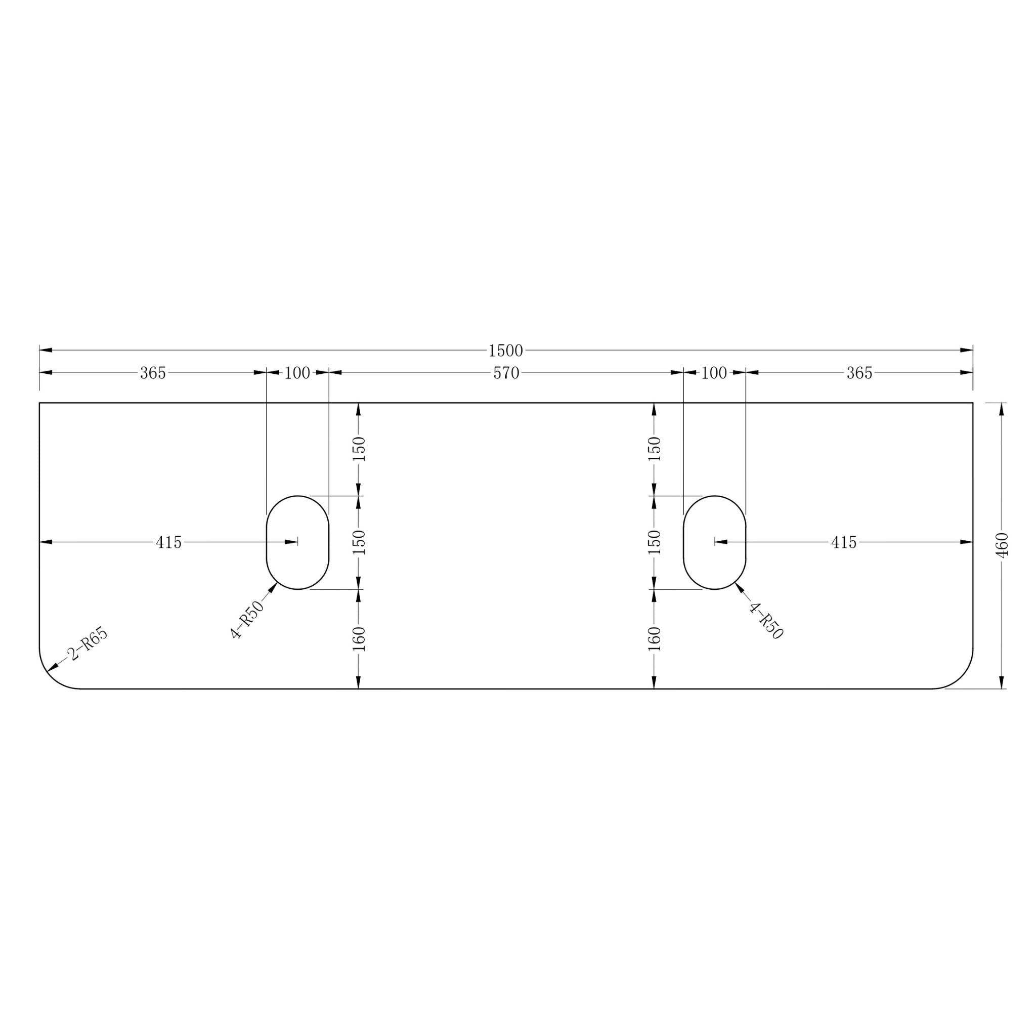 ORIO PINE LIGHT WALNUT FLUTED 1500MM CURVE DOUBLE BOWL WALL HUNG VANITY