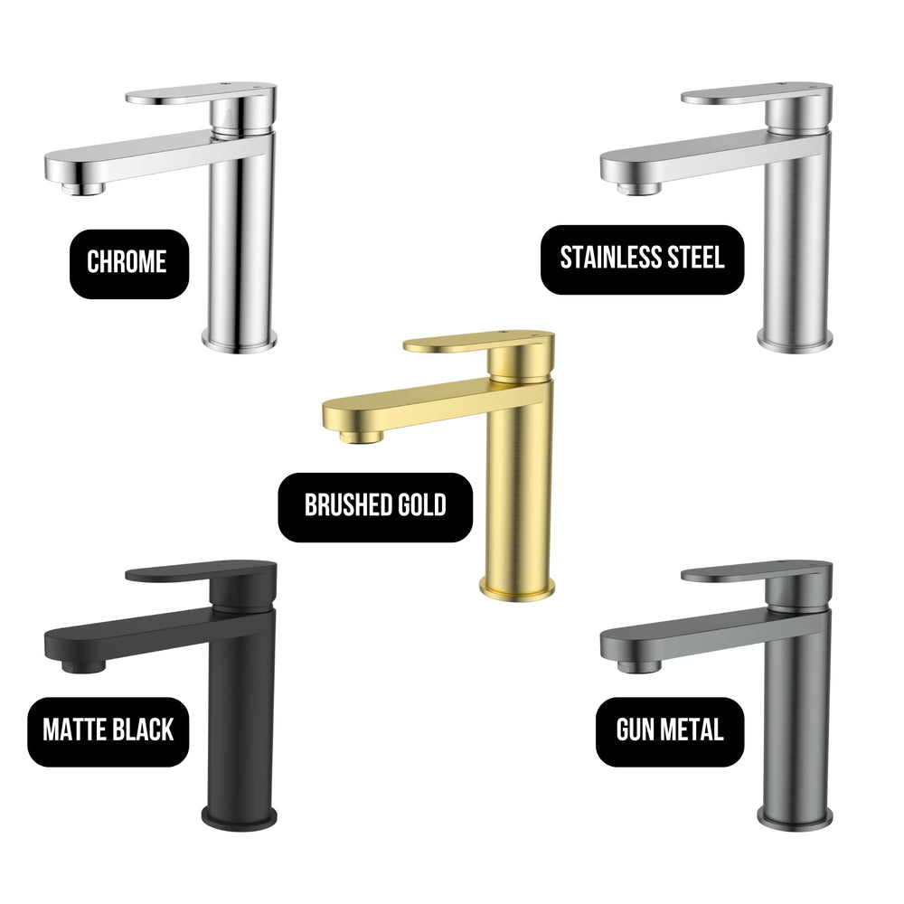 IKON SORA LEAD FREE SS BASIN MIXER 168MM BRUSHED GOLD
