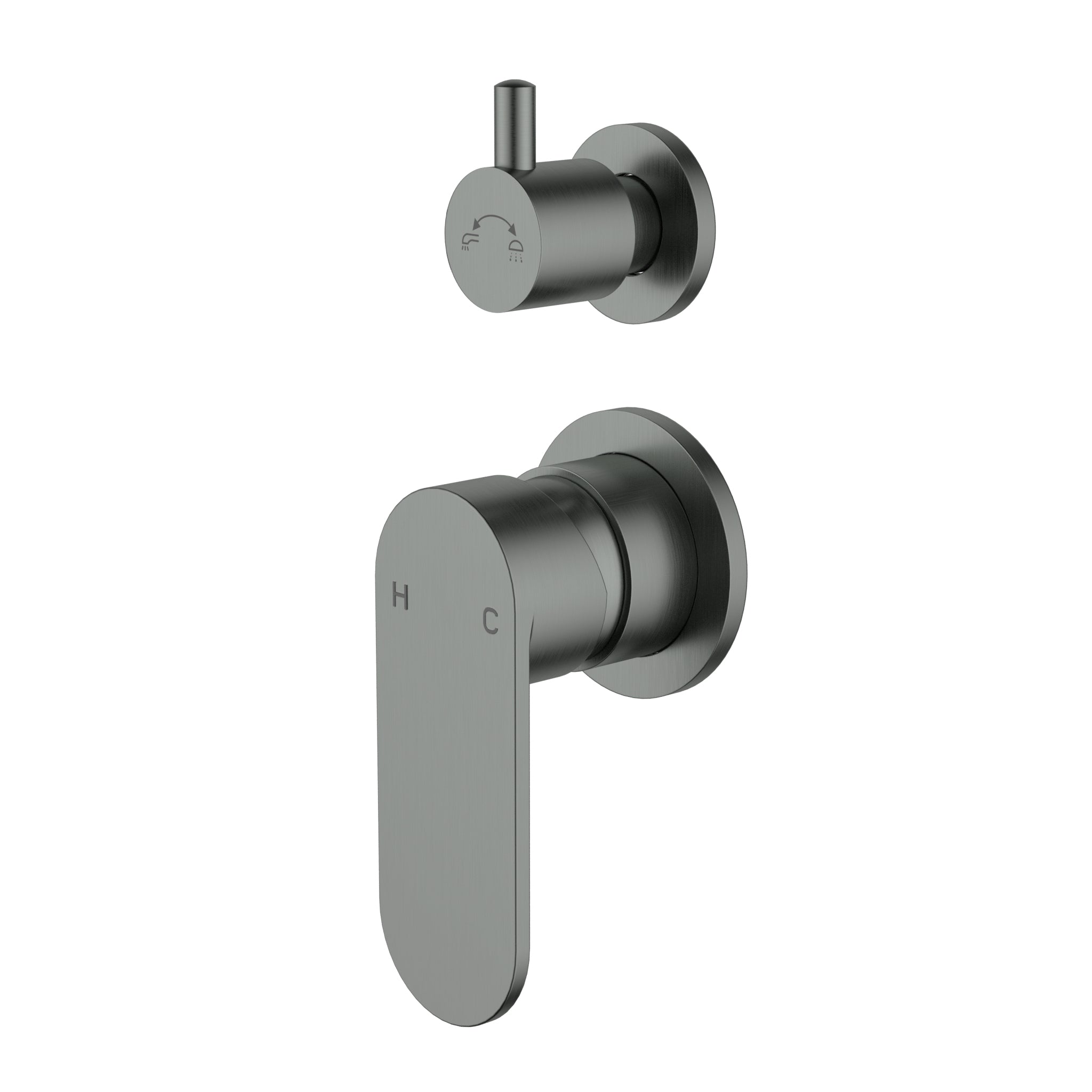 IKON SORA SS WALL MIXER WITH DIVERTER TRIM KIT GUN METAL