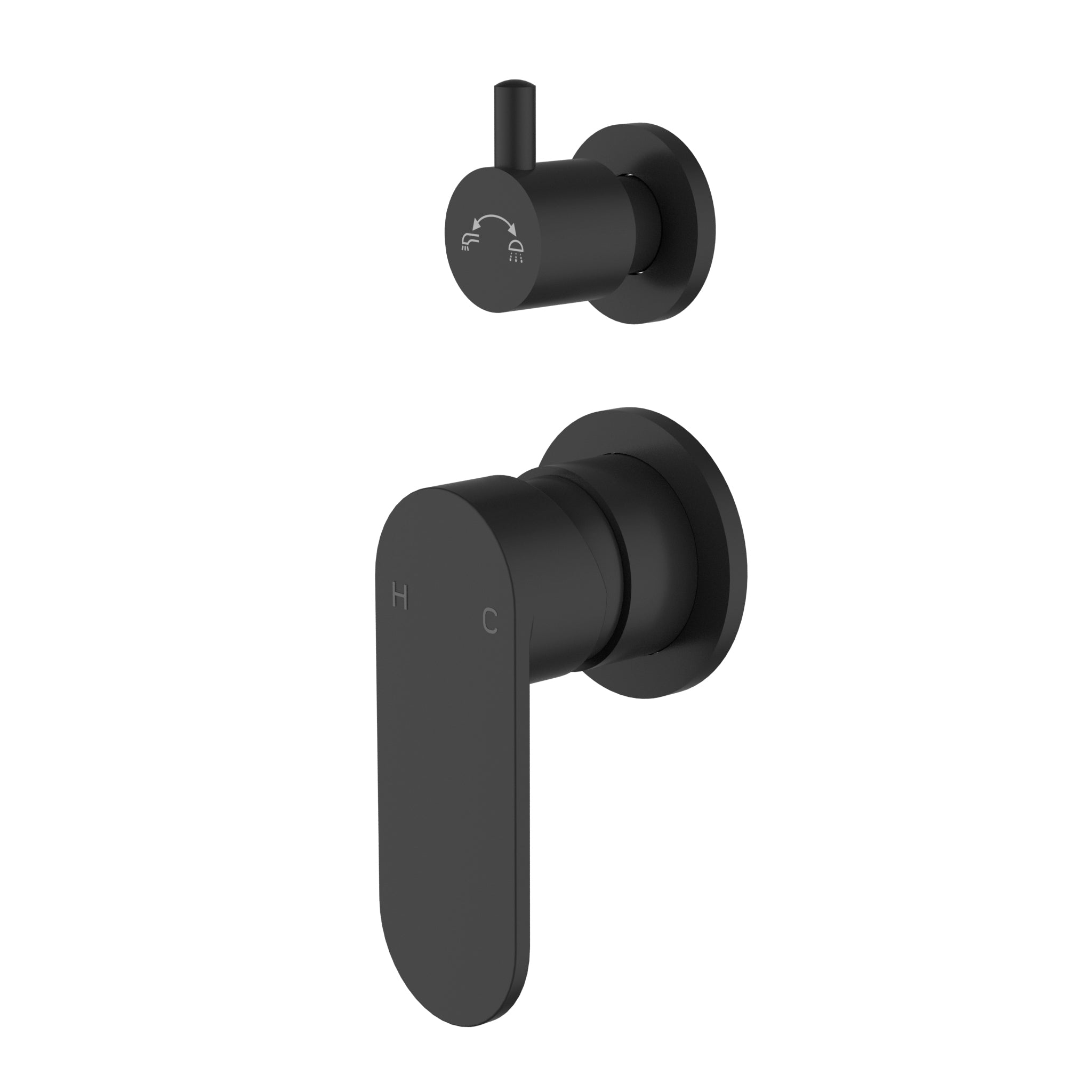 IKON SORA SS WALL MIXER WITH DIVERTER TRIM KIT MATTE BLACK