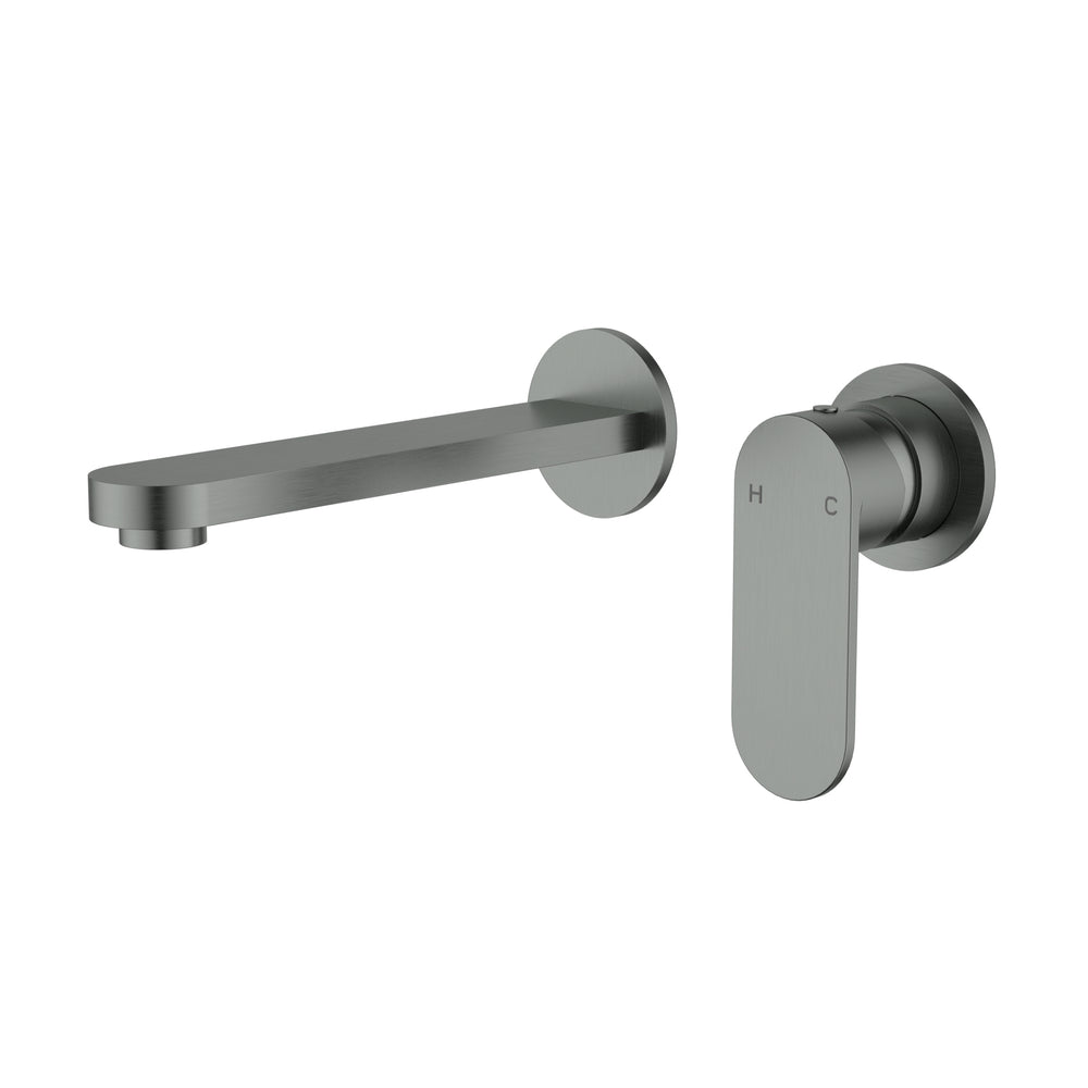 IKON SORA SS WALL BASIN MIXER TRIM KIT WITH BODY SEPARATE BACKPLATE 205MM GUN METAL