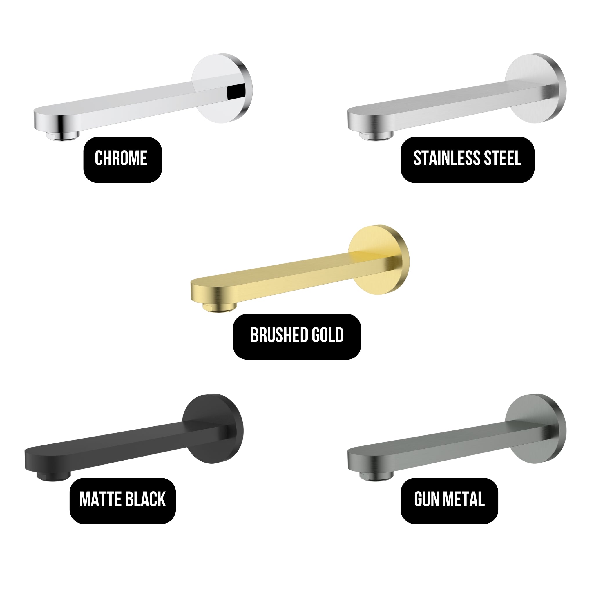 IKON SORA SS BASIN/ BATH SPOUT 212MM MATTE BLACK