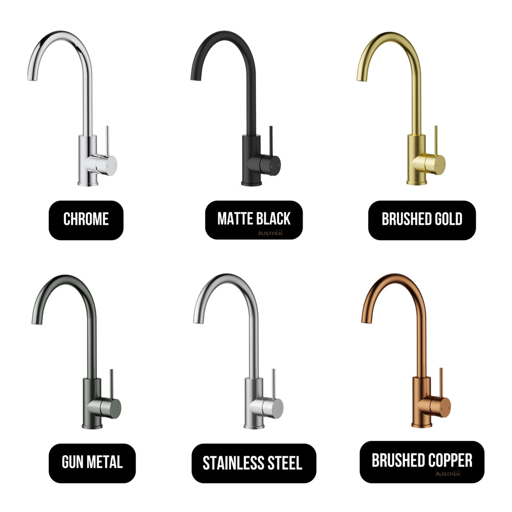 IKON OTUS LEAD FREE SLIMLINE GOOSENECK SINK MIXER 341MM CHROME