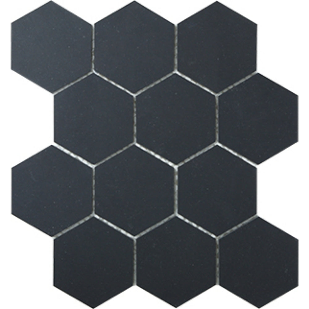 EVERSTONE DURASTONE CHARCOAL MATTE 260X300MM HEXAGON MOSAIC TILE (PER BOX)