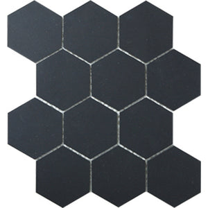 EVERSTONE DURASTONE CHARCOAL MATTE 260X300MM HEXAGON MOSAIC TILE (PER BOX)