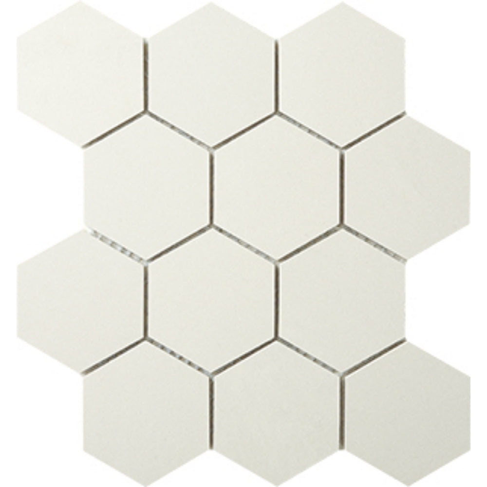 EVERSTONE DURASTONE CREMA LUNA MATTE 260X300MM HEXAGON MOSAIC TILE (PER BOX)