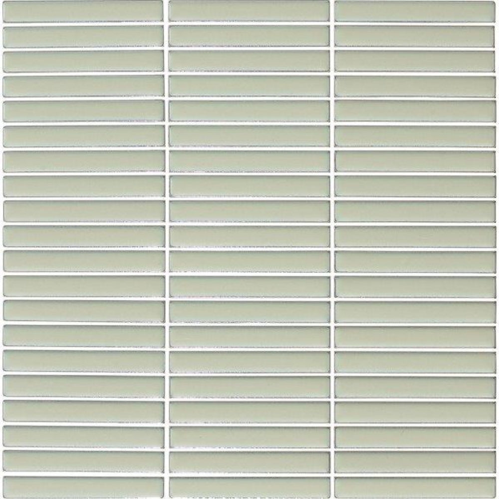 EVERSTONE COTTAGE PENCIL STRIP AQUA GREEN GLOSSY 296X293MM MOSAIC TILE (PER BOX)