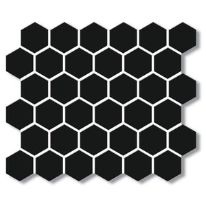 EVERSTONE COTTAGE HEXAGON BLACK GLOSSY 325X282MM MOSAIC TILE (PER BOX)