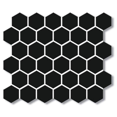 EVERSTONE COTTAGE HEXAGON BLACK MATTE 325X282MM MOSAIC TILE (PER BOX)
