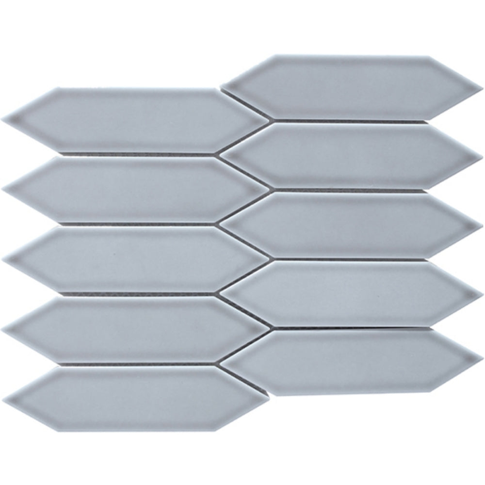 EVERSTONE COTTAGE PICKET SLATE GREY GLOSSY 258X313MM MOSAIC TILE (PER BOX)