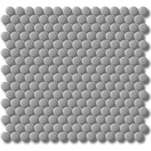 EVERSTONE COTTAGE PENNY ROUND GREY GLOSSY 315X291MM MOSAIC TILE (PER BOX)