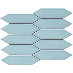 EVERSTONE COTTAGE PICKET JADE GREEN GLOSSY 258X313MM MOSAIC TILE (PER BOX)