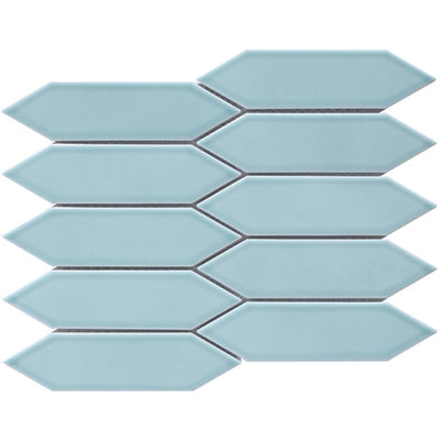 EVERSTONE COTTAGE PICKET JADE GREEN GLOSSY 258X313MM MOSAIC TILE (PER BOX)