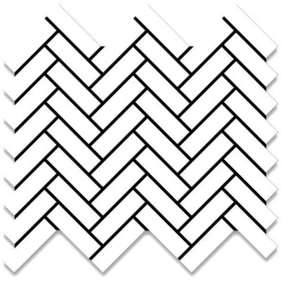 EVERSTONE COTTAGE MINI BRICK WHITE GLOSSY 316X277MM MOSAIC TILE (PER BOX)