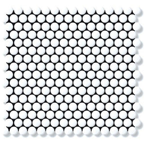 EVERSTONE COTTAGE PENNY ROUND WHITE MATTE 315X291MM MOSAIC TILE (PER BOX)